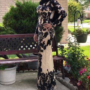 Black and nude lace dress